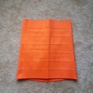 Bright Orange Pencil Skirt